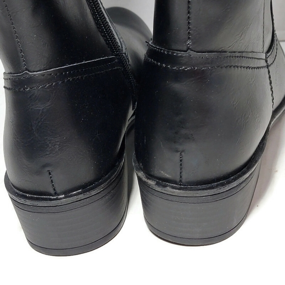 St. John's Bay SJB Delwood Women's Black Block Heel Deer Riding Boots - Picture 5 of 13